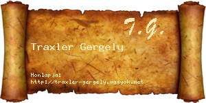 Traxler Gergely névjegykártya